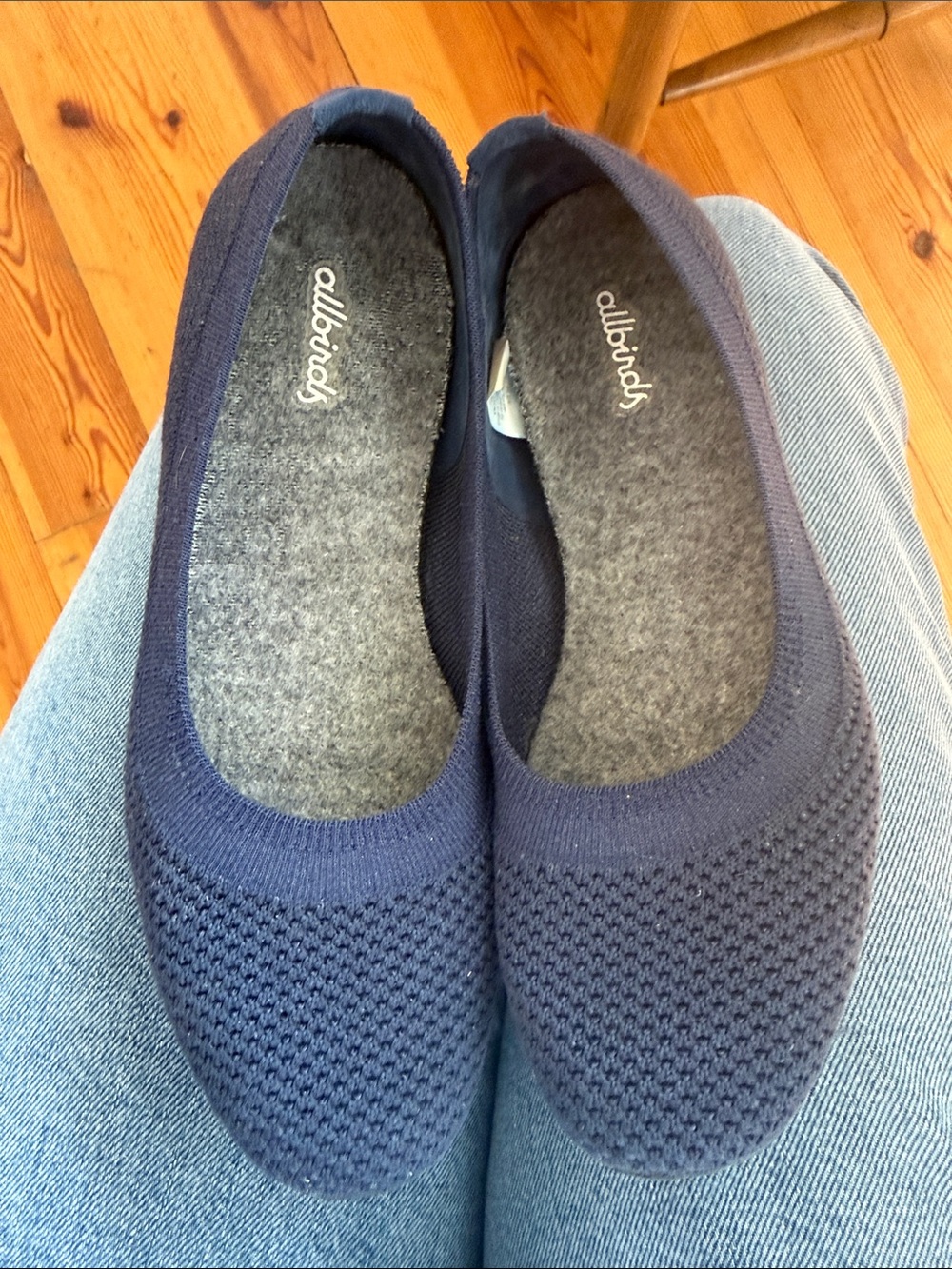 allbirds Navy Knit Ballet Flats for Women